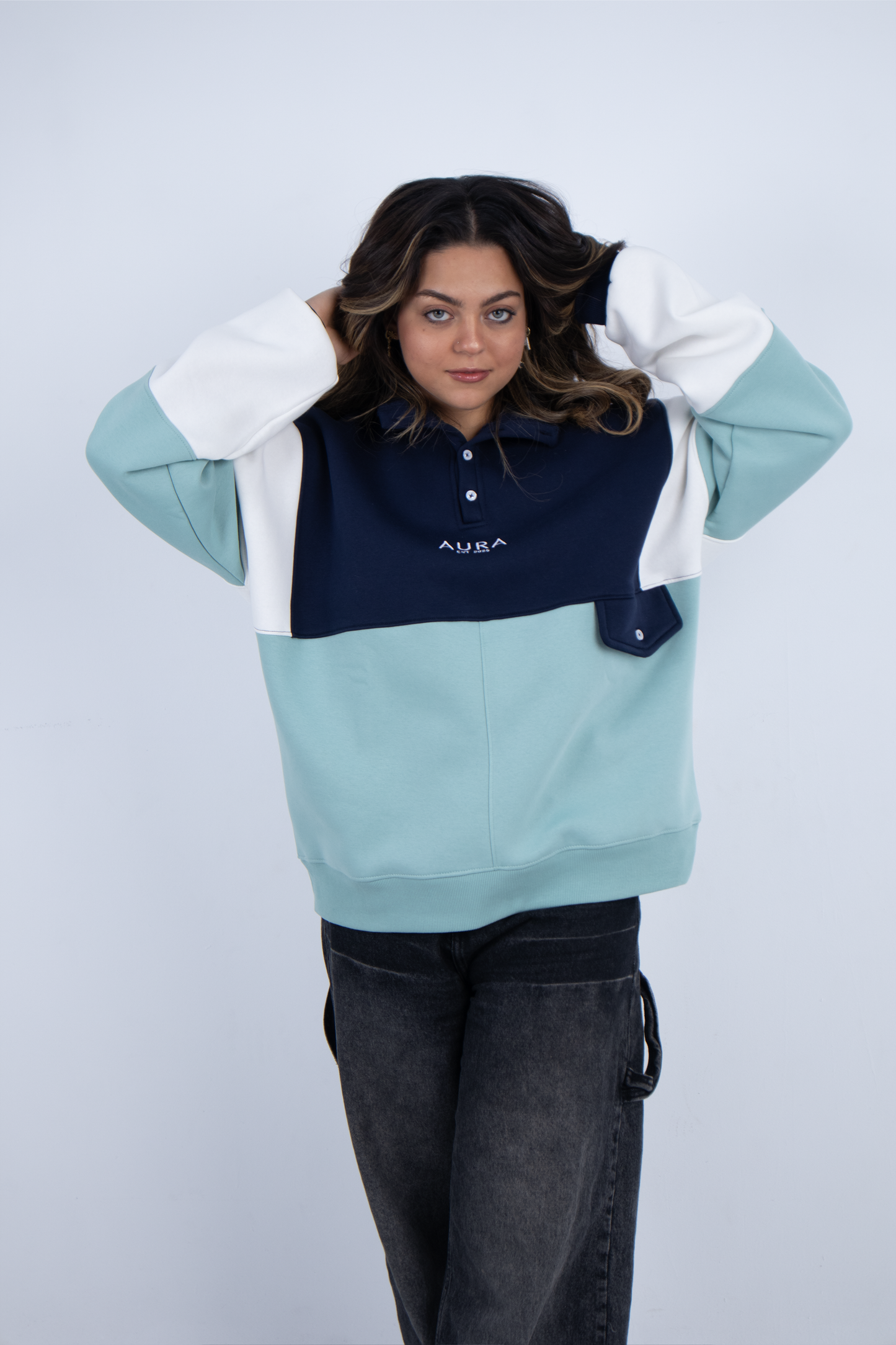 Oversized TriTone Pullover