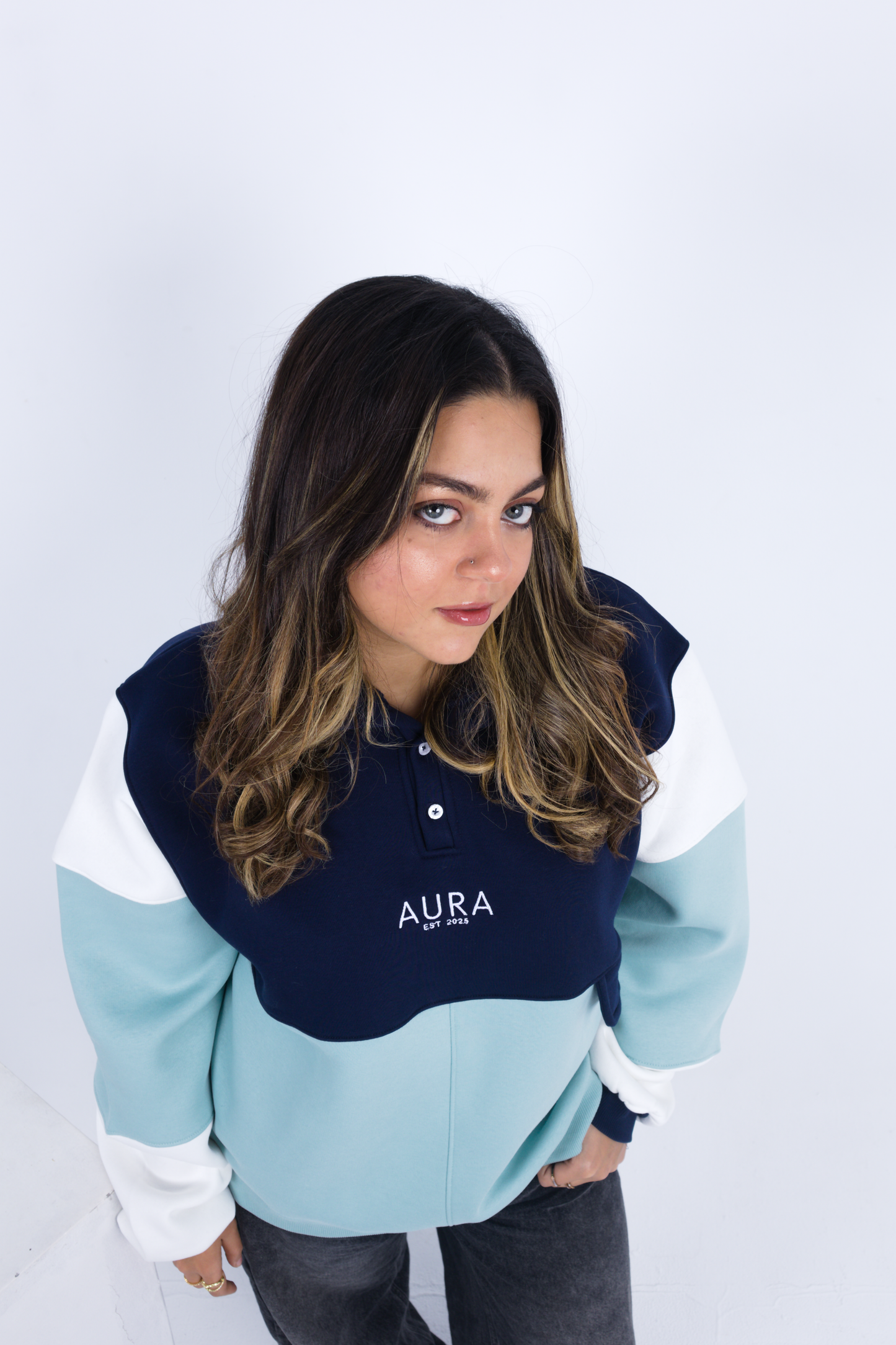 Oversized TriTone Pullover