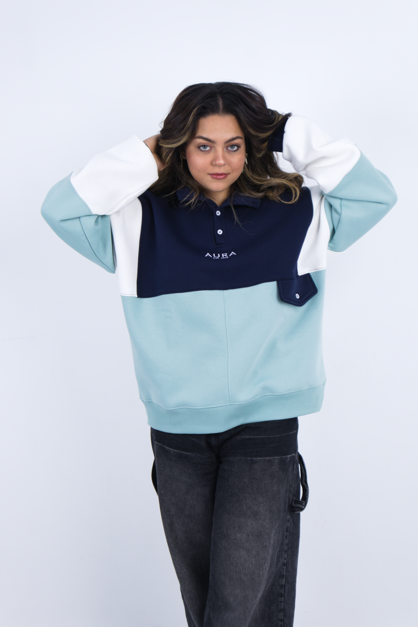 Oversized TriTone Pullover