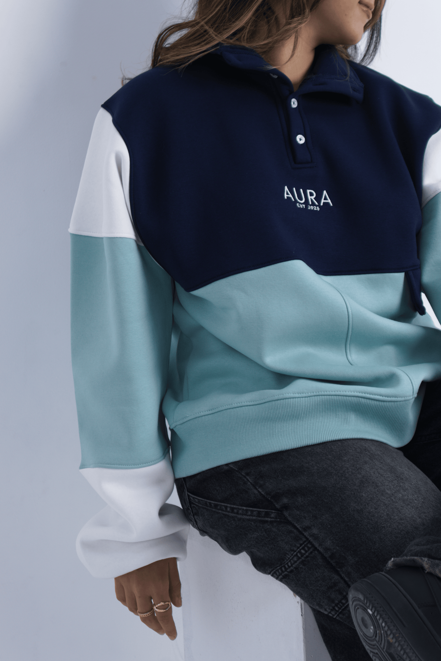 Oversized TriTone Pullover